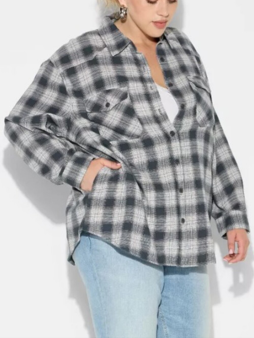 Women's Plaid Long‎ Sleeve Flannel Shirt